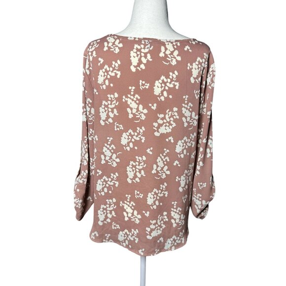 NEW West Kei Womens S Button-Down Blouse  Flowers Print V-Neck Tie Front Boho - Picture 3 of 11